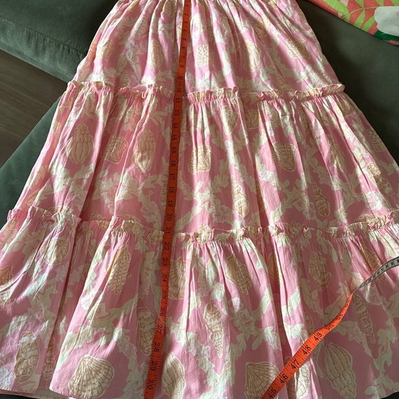 Sail to Sable x Palm Beach Lately Pink seashell print midi dress S - Picture 8 of 10